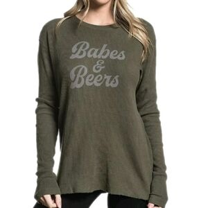 Chillionaire Babes & Beers LS Thermal In Olive Green